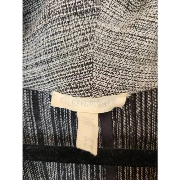 Eileen Fisher Organic Cotton Hazy Blocks Jacket Cardigan Gray Size S/M. - Picture 3 of 6